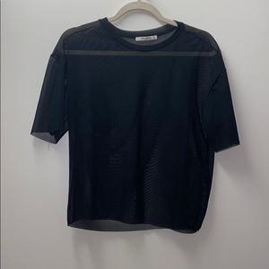 Pull & Bear black mesh t shirt